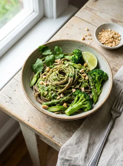 Green Peanut Soba Noodles