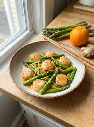 Stir-Fried Scallops with Asparagus
